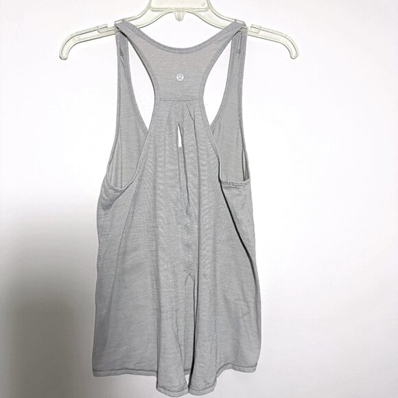 RARE Lululemon Open Tie Back Tank Top Light Gray 6 - Picture 3 of 5